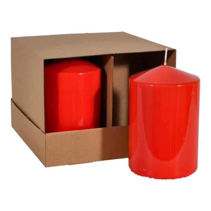 CANDELA MOCCOLO SMALTATA H.150XD.100 MM. ROSSO